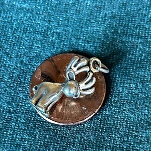 Silver Moose Charm Pendant - Silver Tone